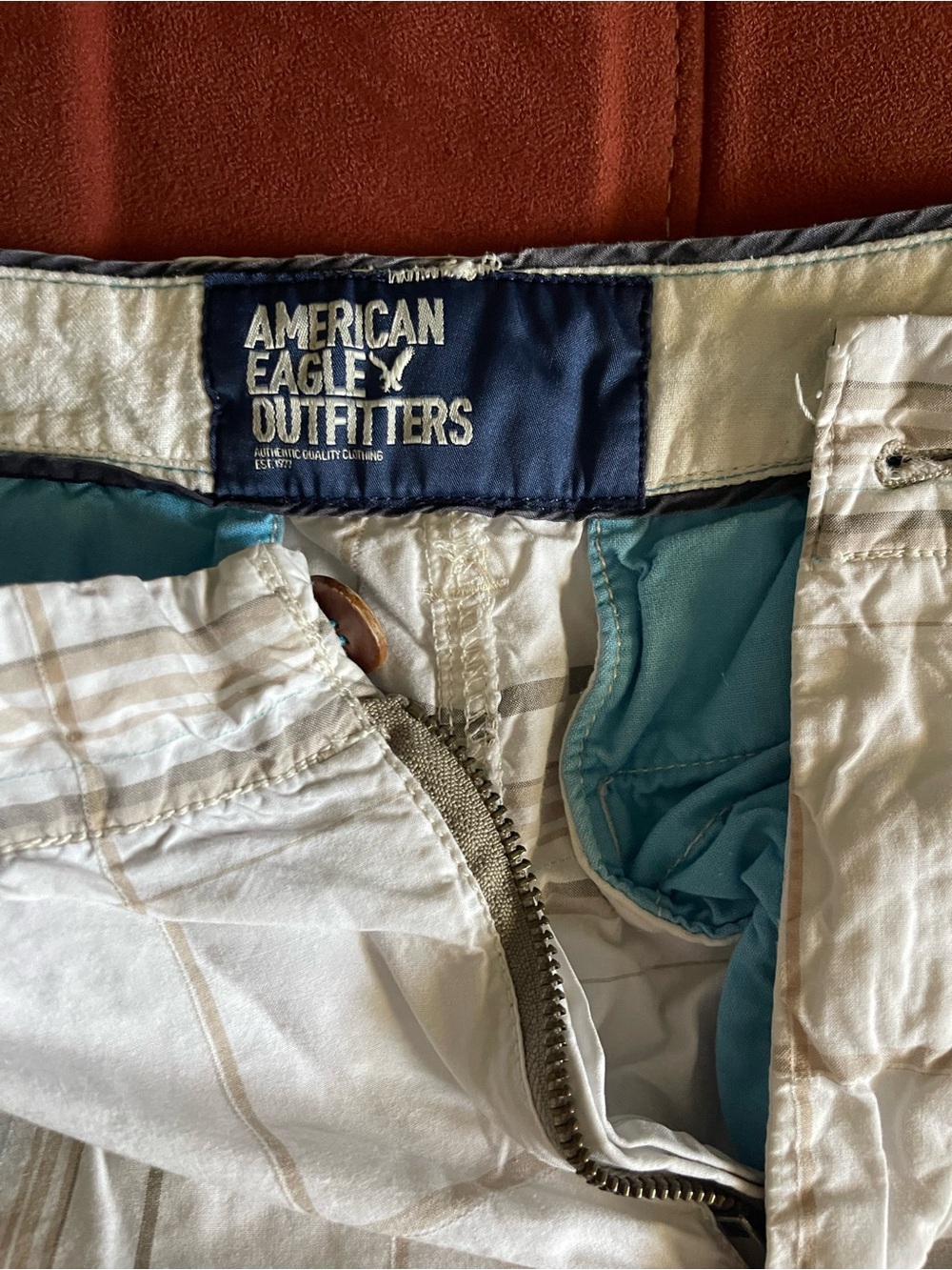 American Eagle Outfitters Men’s Coral and Cream Shorts - 2-Pack - Picture 6 of 7